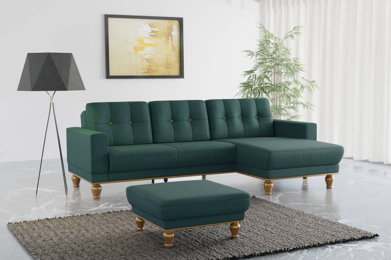 sit&more Ecksofa »Orient 5 L-Form«, mit Strass-Stein, wahlweise mit Bettfunktion und Bettkasten von sit&more