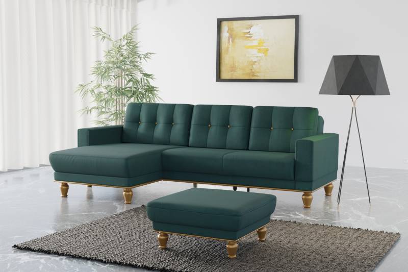 sit&more Ecksofa »Orient 5 L-Form«, mit Strass-Stein, wahlweise mit Bettfunktion und Bettkasten von sit&more