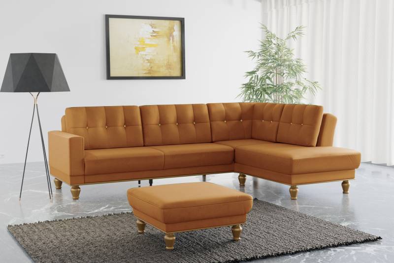 sit&more Ecksofa »Orient 5 L-Form«, mit Strass-Stein, wahlweise mit Bettfunktion und Bettkasten von sit&more