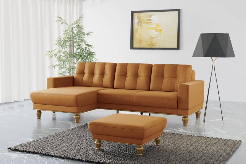 sit&more Ecksofa »Orient 5 L-Form«, mit Strass-Stein, wahlweise mit Bettfunktion und Bettkasten von sit&more