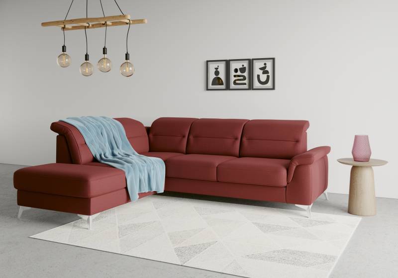 sit&more Ecksofa »Sinatra L-Form«, mit Ottomane, optional mit Kopfteilverstellung und Armteilfunktion von sit&more
