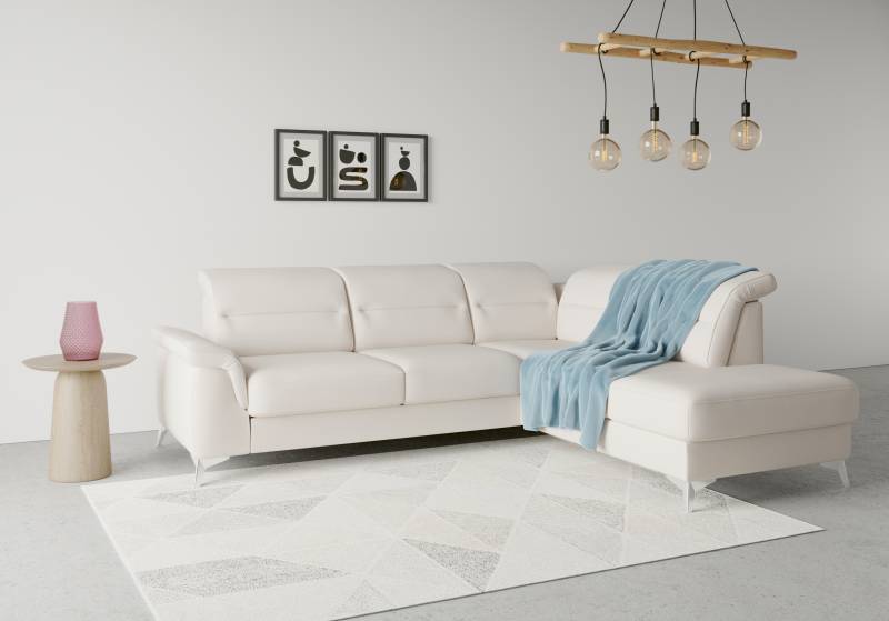 sit&more Ecksofa »Sinatra L-Form«, mit Ottomane, optional mit Kopfteilverstellung und Armteilfunktion von sit&more
