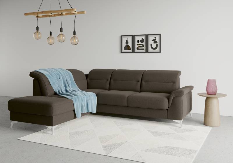 sit&more Ecksofa »Sinatra L-Form«, mit Ottomane, optional mit Kopfteilverstellung und Armteilfunktion von sit&more
