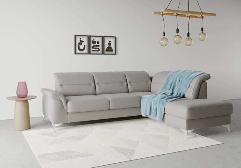 sit&more Ecksofa »Sinatra L-Form«, mit Ottomane, optional mit Kopfteilverstellung und Armteilfunktion von sit&more