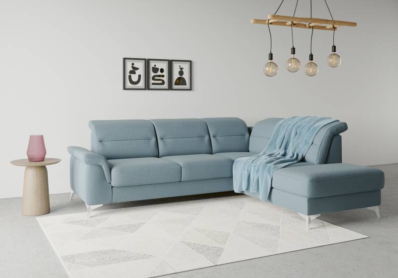 sit&more Ecksofa »Sinatra L-Form«, mit Ottomane, optional mit Kopfteilverstellung und Armteilfunktion von sit&more