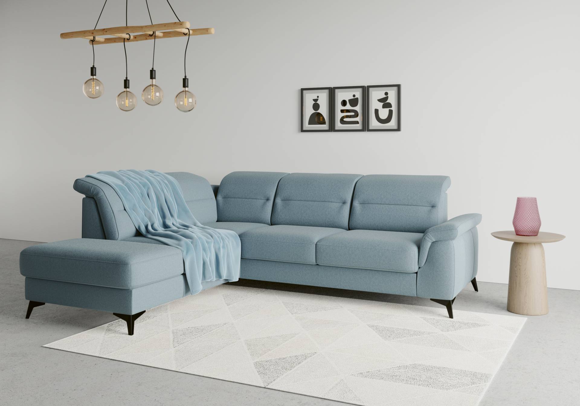 sit&more Ecksofa »Sinatra L-Form«, mit Ottomane, optional mit Kopfteilverstellung und Armteilfunktion sit&more Ecksofa »Sinatra L-Form«, mit Ottomane, optional mit Kopfteilverstellung und Armteilfunktion von sit&more