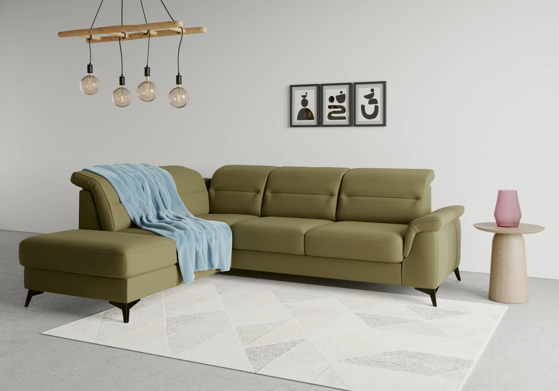 sit&more Ecksofa »Sinatra L-Form«, mit Ottomane, optional mit Kopfteilverstellung und Armteilfunktion sit&more Ecksofa »Sinatra L-Form«, mit Ottomane, optional mit Kopfteilverstellung und Armteilfunktion von sit&more