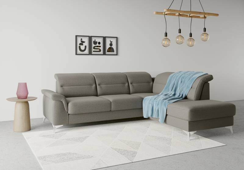 sit&more Ecksofa »Sinatra L-Form«, mit Ottomane, optional mit Kopfteilverstellung und Armteilfunktion von sit&more