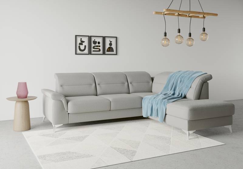 sit&more Ecksofa »Sinatra L-Form«, mit Ottomane, optional mit Kopfteilverstellung und Armteilfunktion von sit&more