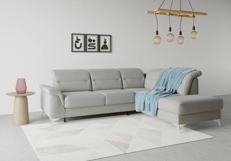 sit&more Ecksofa »Sinatra L-Form«, mit Ottomane, optional mit Kopfteilverstellung und Armteilfunktion von sit&more