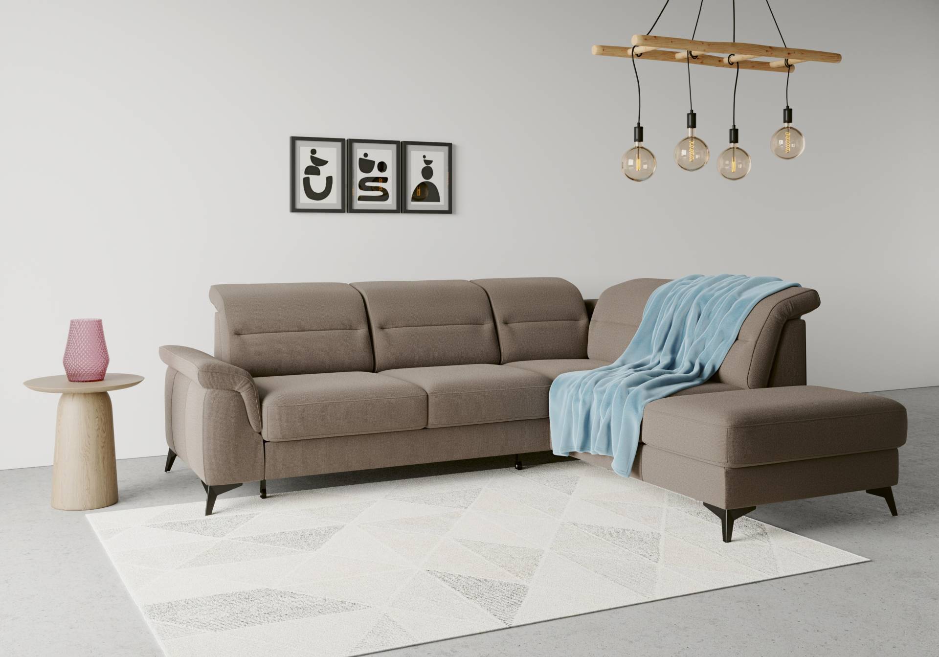 sit&more Ecksofa »Sinatra L-Form«, mit Ottomane, optional mit Kopfteilverstellung und Armteilfunktion sit&more Ecksofa »Sinatra L-Form«, mit Ottomane, optional mit Kopfteilverstellung und Armteilfunktion von sit&more