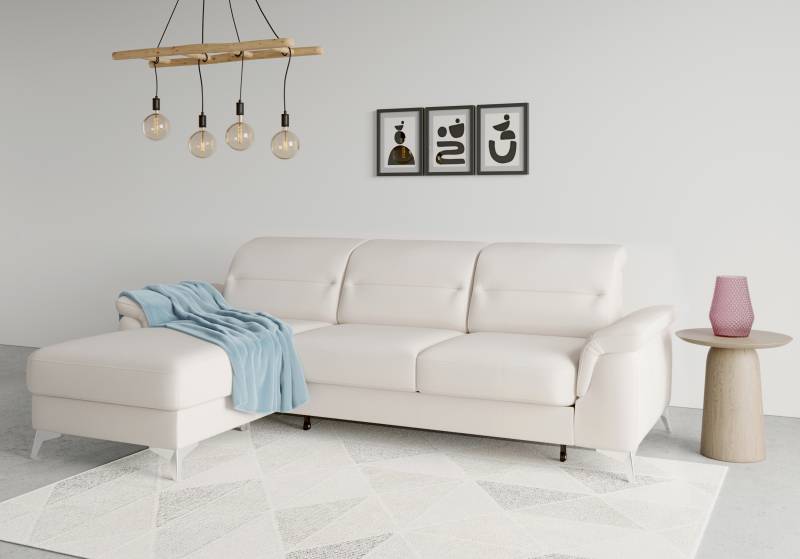sit&more Ecksofa »Sinatra L-Form«, mit Recamiere, optinal mit Kopfteilverstellung und Armteilfunktion von sit&more