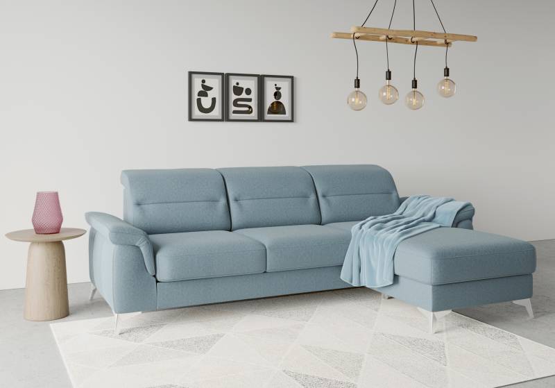 sit&more Ecksofa »Sinatra L-Form«, mit Recamiere, optinal mit Kopfteilverstellung und Armteilfunktion von sit&more