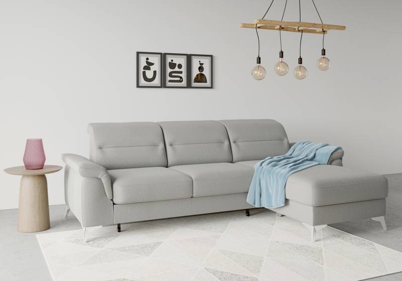 sit&more Ecksofa »Sinatra L-Form«, mit Recamiere, optinal mit Kopfteilverstellung und Armteilfunktion von sit&more
