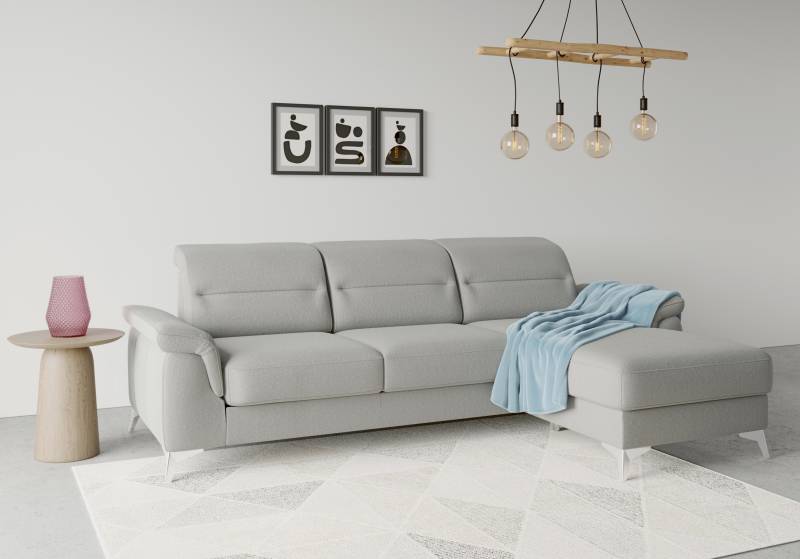 sit&more Ecksofa »Sinatra L-Form«, mit Recamiere, optinal mit Kopfteilverstellung und Armteilfunktion von sit&more