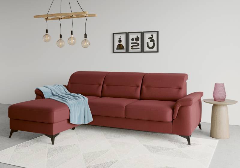 sit&more Ecksofa »Sinatra L-Form«, mit Recamiere, optional mit Kopfteilverstellung und Armteilfunktion von sit&more