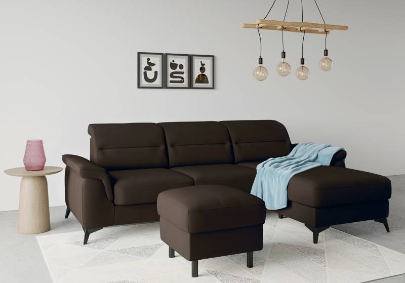 sit&more Ecksofa »Sinatra L-Form«, mit Recamiere, optional mit Kopfteilverstellung und Armteilfunktion von sit&more
