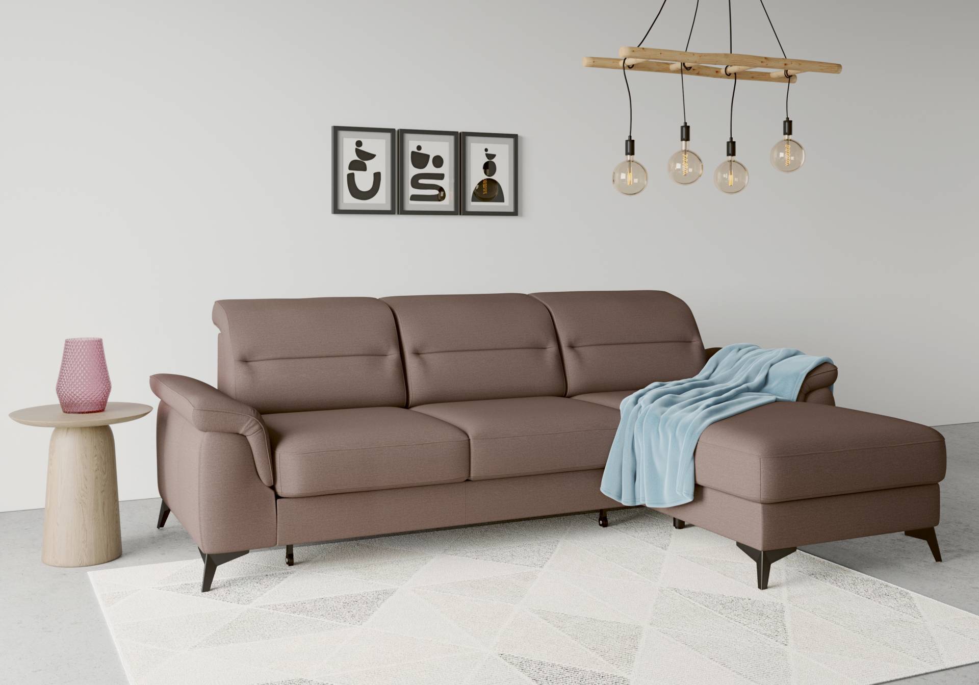 sit&more Ecksofa »Sinatra L-Form«, mit Recamiere, optional mit Kopfteilverstellung und Armteilfunktion von sit&more