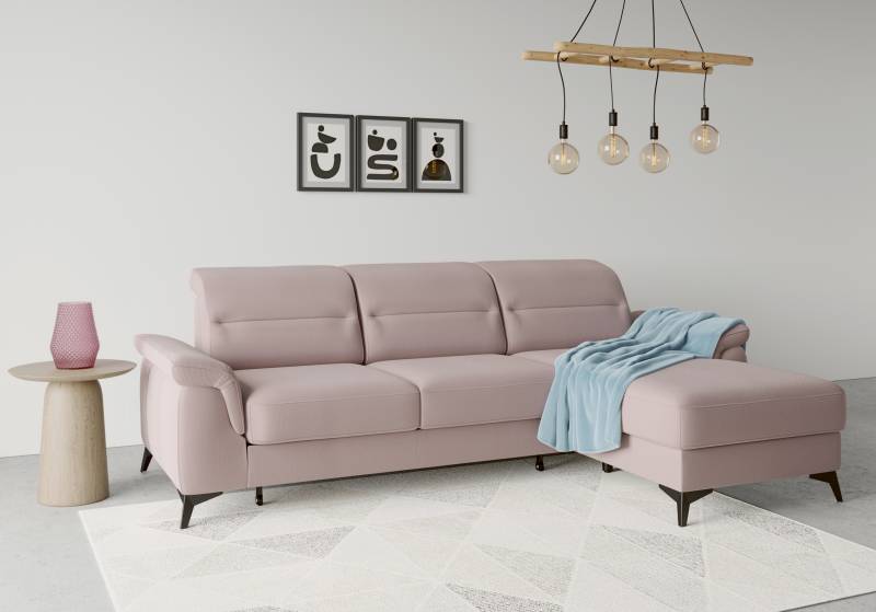 sit&more Ecksofa »Sinatra L-Form«, mit Recamiere, optional mit Kopfteilverstellung und Armteilfunktion von sit&more