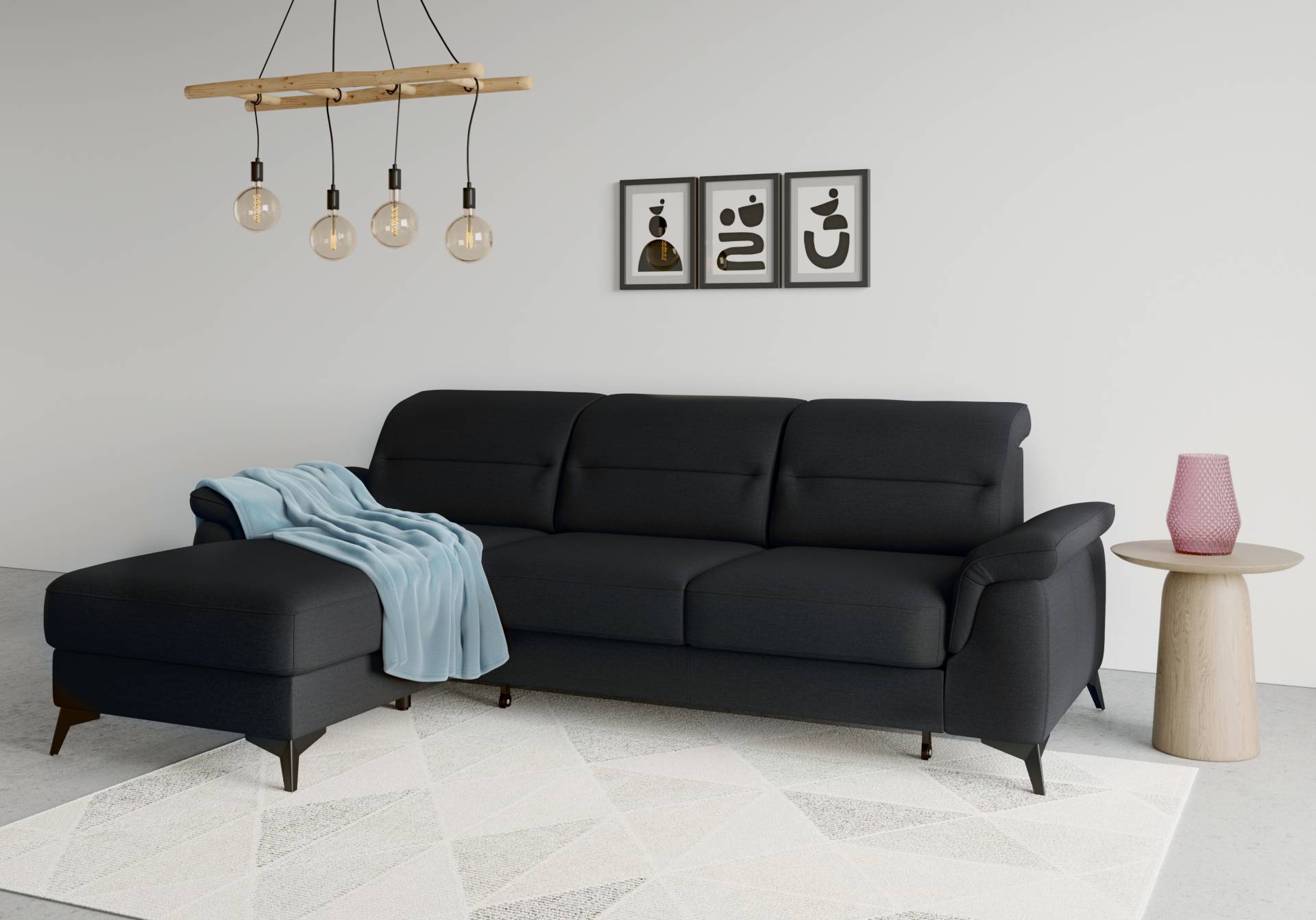 sit&more Ecksofa »Sinatra L-Form«, mit Recamiere, optional mit Kopfteilverstellung und Armteilfunktion von sit&more