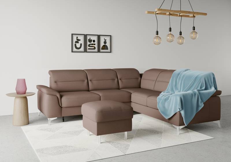 sit&more Ecksofa »Sinatra L-Form«, optional mit Kopfteilverstellung und Armteilfunktion von sit&more