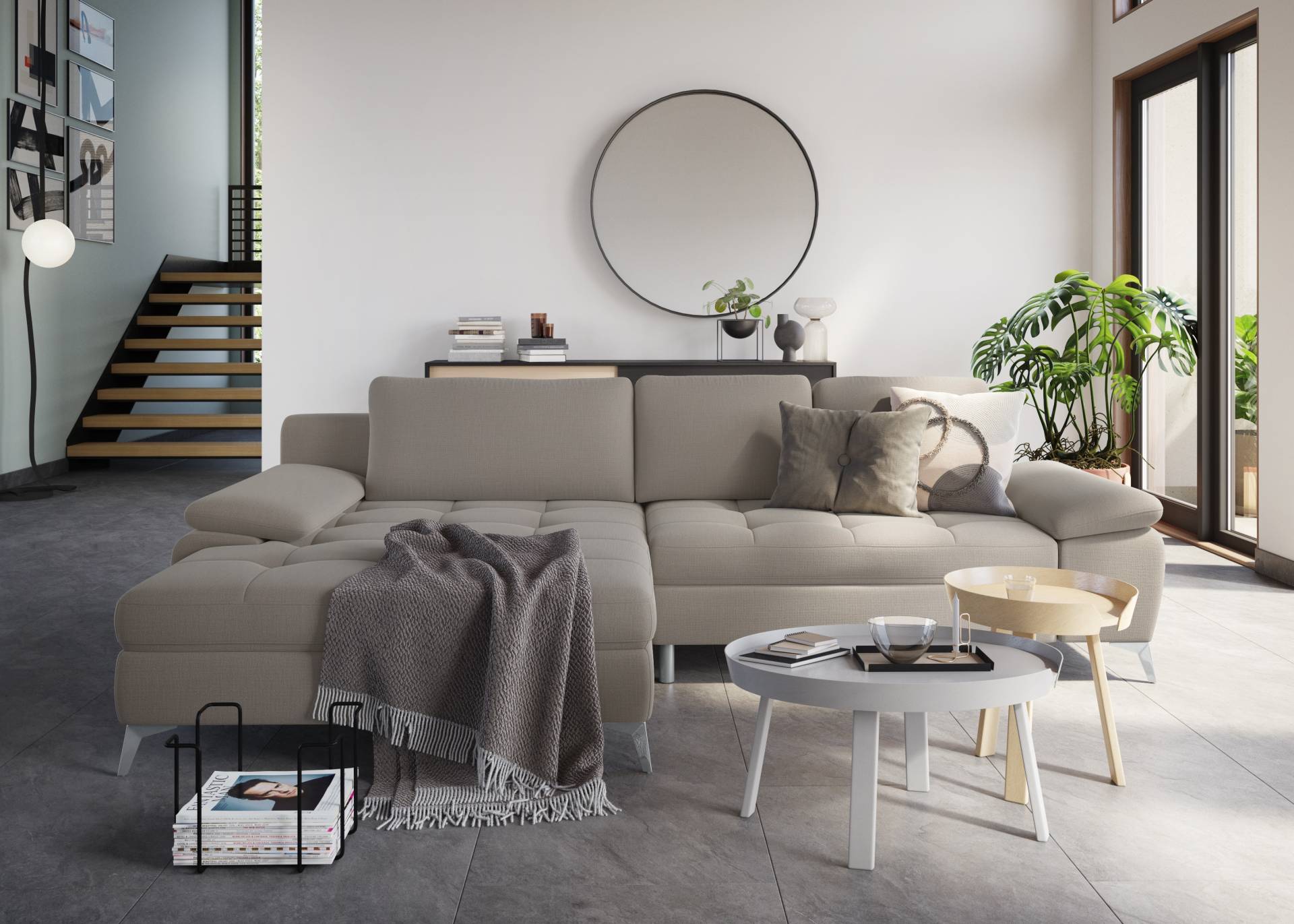 sit&more Ecksofa »Latigo L-Form«, mit Mega-Recamiere, wahlweise mit Bettfunktion und Bettkasten von sit&more