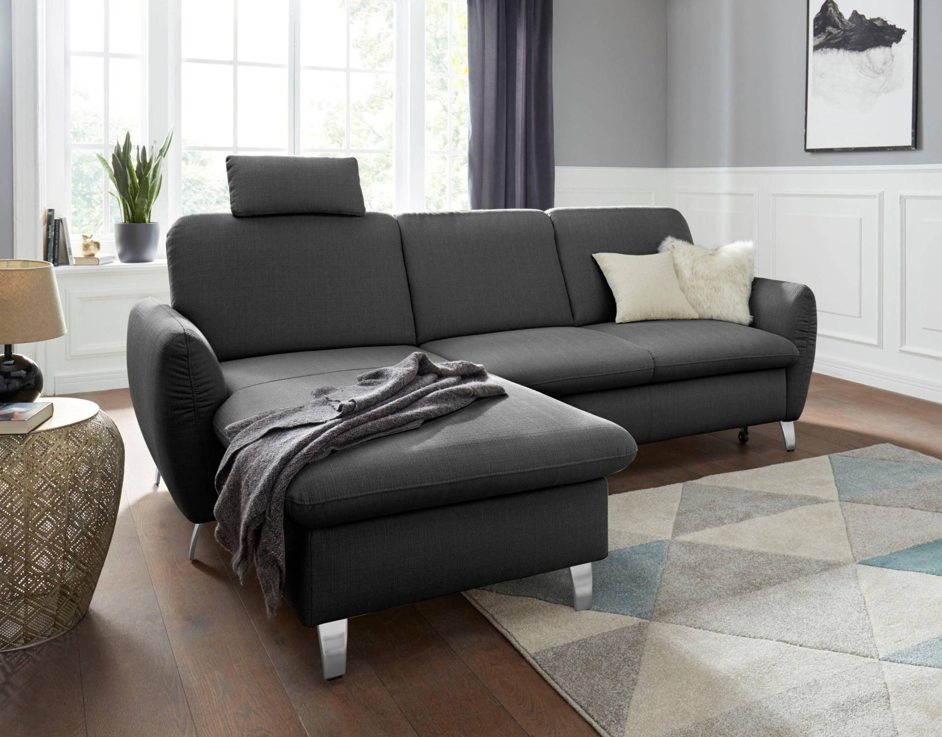 sit&more Ecksofa »Daytona L-Form«, mit Federkern, einer Kopfstütze und wahlweise mit Bettfunktion von sit&more