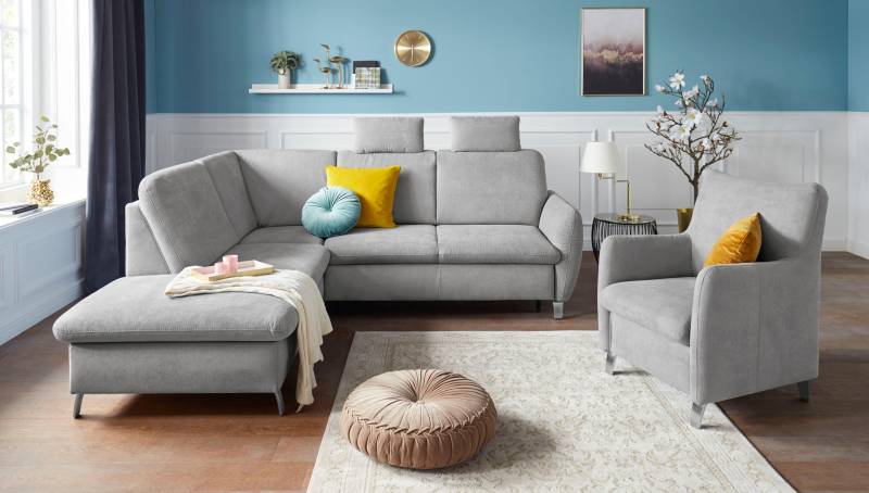 sit&more Ecksofa »Daytona L-Form«, mit Federkern, zwei Kopfstützen und wahlweise mit Bettfunktion von sit&more
