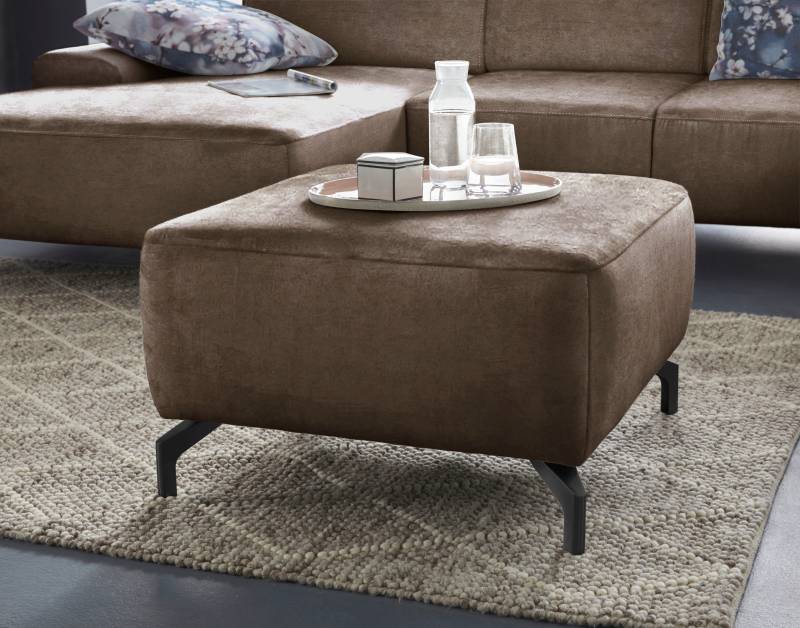 sit&more Hocker »Gizeh«, Fusshöhe 12 cm, wahlweise in 2 unterschiedlichen Fussfarben von sit&more