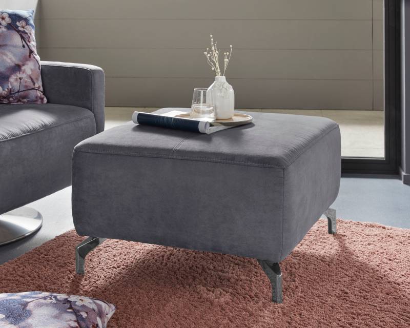 sit&more Hocker »Gizeh«, Fusshöhe 12 cm, wahlweise in 2 unterschiedlichen Fussfarben von sit&more