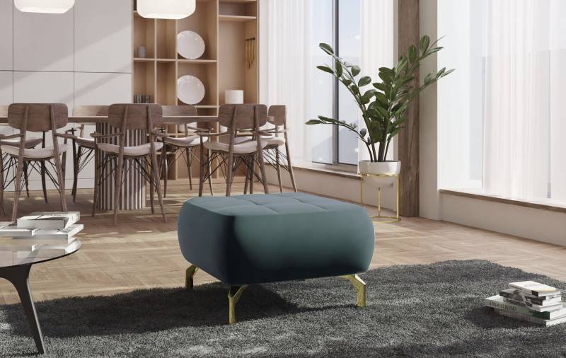 sit&more Polsterhocker »Orient 1«, goldfarbene Metallfüsse von sit&more