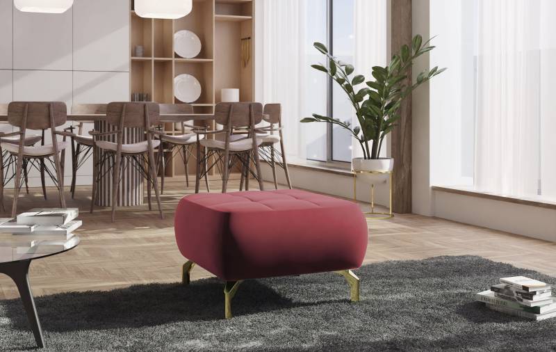 sit&more Polsterhocker »Orient 1«, goldfarbene Metallfüsse von sit&more
