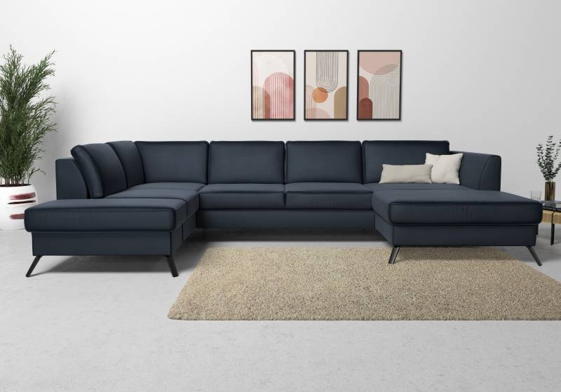 sit&more Wohnlandschaft »Olsen U-Form«, inklusive Sitztiefenverstellung, wahlweise mit Bettfunktion, 15cm hoch von sit&more