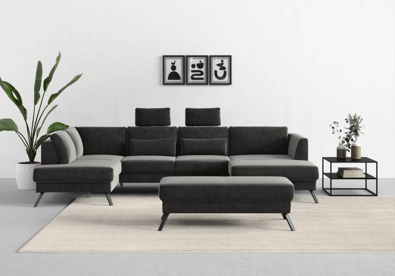 sit&more Wohnlandschaft »Lindholm U-Form«, mit Sitztiefenverstellung und Federkern von sit&more