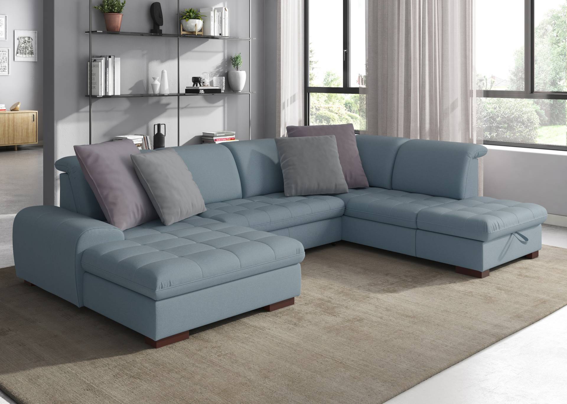 sit&more Wohnlandschaft »Luxor U-Form«, wahlweise mit Bettfunktion, Bettkasten und Kopfteilverstellung sit&more Wohnlandschaft »Luxor U-Form«, wahlweise mit Bettfunktion, Bettkasten und Kopfteilverstellung von sit&more