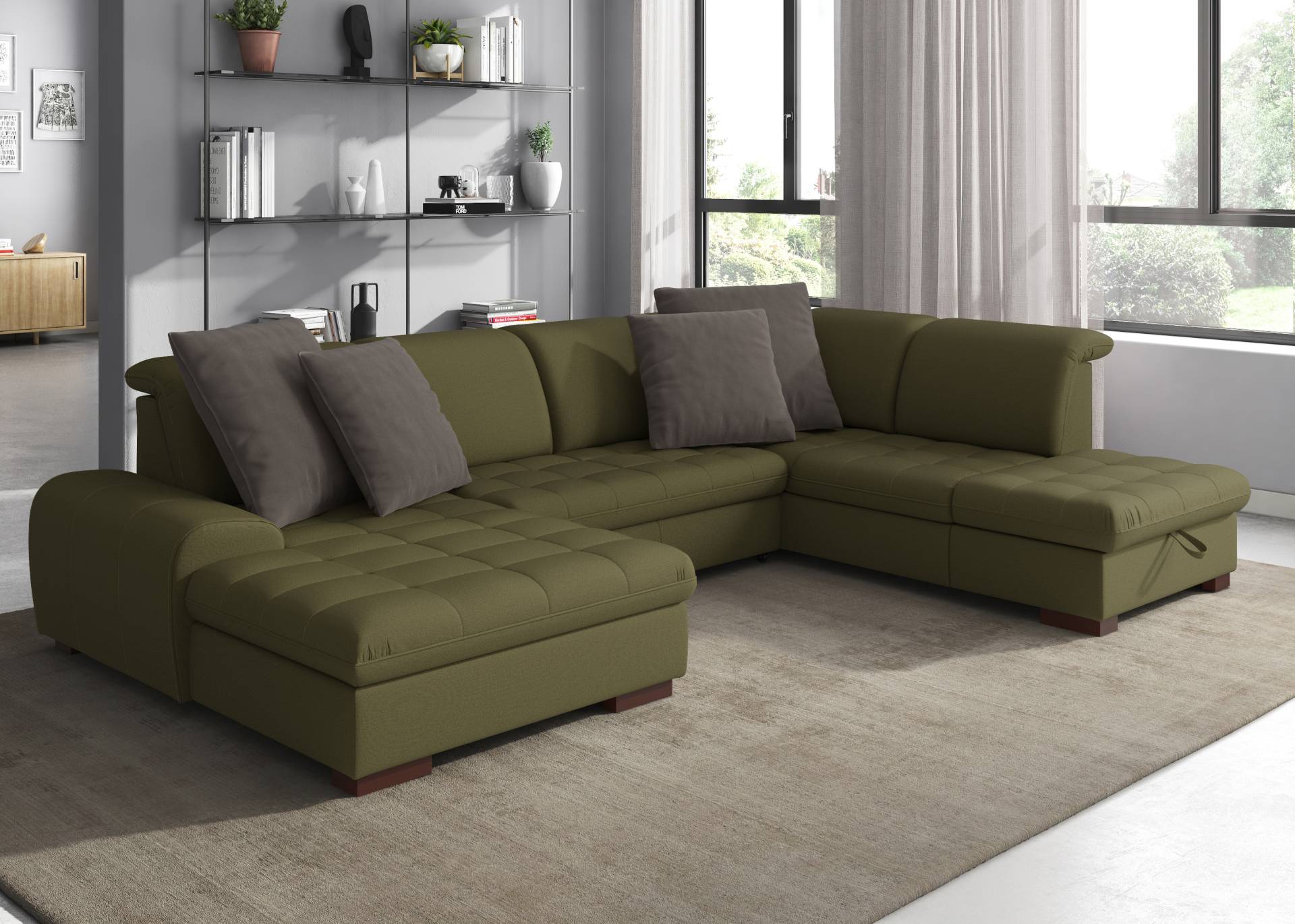 sit&more Wohnlandschaft »Luxor U-Form«, wahlweise mit Bettfunktion, Bettkasten und Kopfteilverstellung sit&more Wohnlandschaft »Luxor U-Form«, wahlweise mit Bettfunktion, Bettkasten und Kopfteilverstellung von sit&more