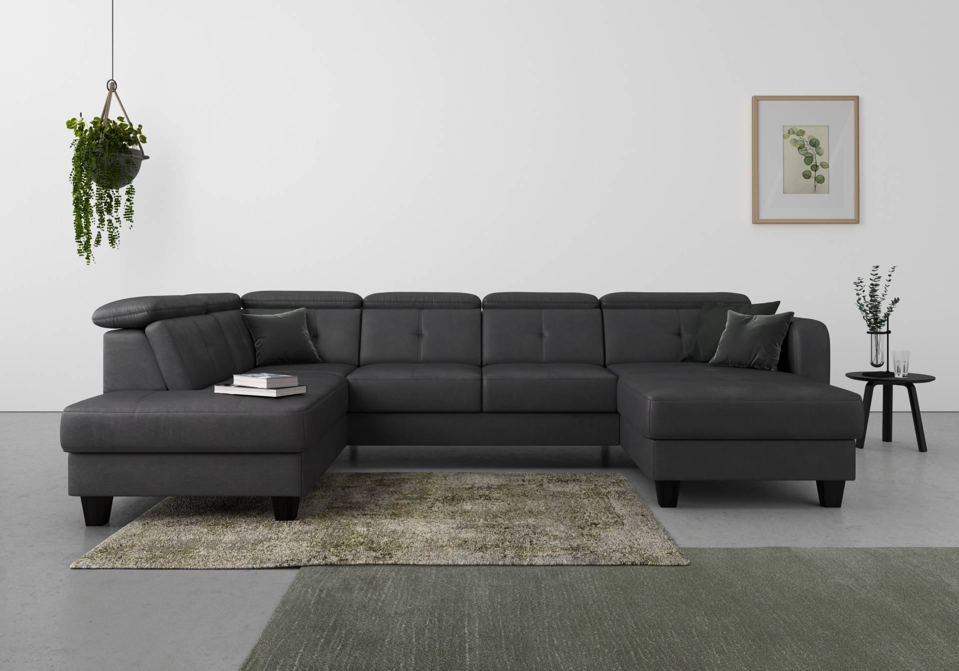 sit&more Wohnlandschaft »Belluci U-Form«, Kopfteilverstellung und Federkern, wahlweise mit Bettfunktion von sit&more