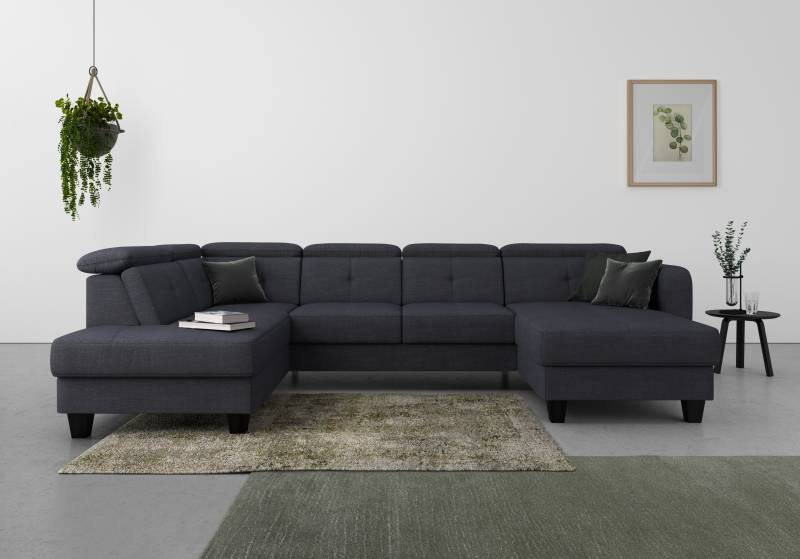 sit&more Wohnlandschaft »Belluci U-Form«, Kopfteilverstellung und Federkern, wahlweise mit Bettfunktion von sit&more