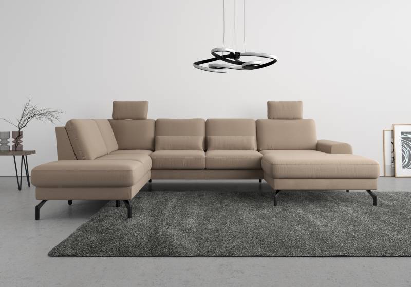 sit&more Wohnlandschaft »Cinturo U-Form«, inklusive Sitztiefenverstellung und Federkern, Sitzhöhe 48 cm von sit&more