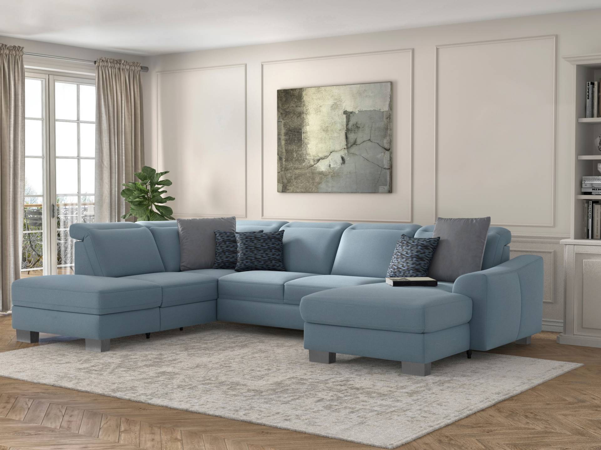 sit&more Wohnlandschaft »Dundee U-Form«, mit Federkern und Edelstahlfüssen, wahlweise mit Kopfteilverstellung sit&more Wohnlandschaft »Dundee U-Form«, mit Federkern und Edelstahlfüssen, wahlweise mit Kopfteilverstellung von sit&more