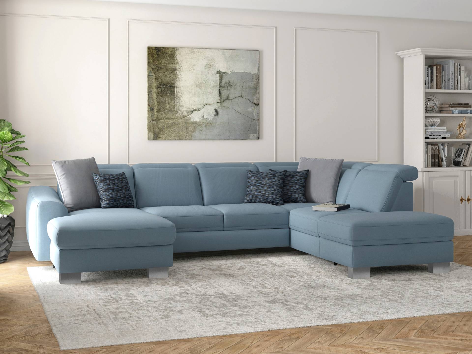 sit&more Wohnlandschaft »Dundee U-Form«, mit Federkern und Edelstahlfüssen, wahlweise mit Kopfteilverstellung sit&more Wohnlandschaft »Dundee U-Form«, mit Federkern und Edelstahlfüssen, wahlweise mit Kopfteilverstellung von sit&more