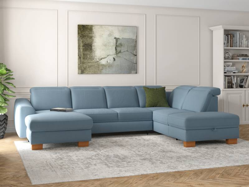 sit&more Wohnlandschaft »Dundee U-Form«, mit Federkern und Massivholzfüssen, wahlweise mit Kopfteilverstellung von sit&more