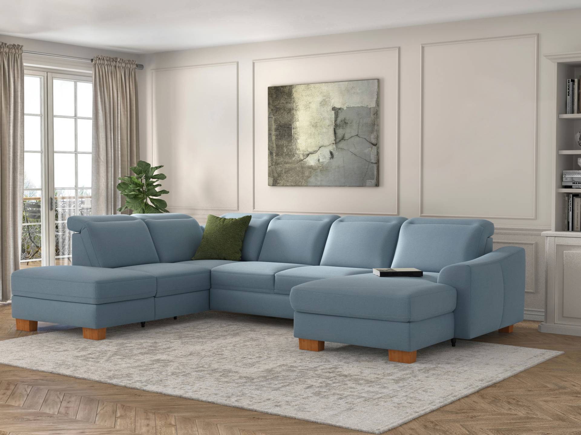 sit&more Wohnlandschaft »Dundee U-Form«, mit Federkern und Massivholzfüssen, wahlweise mit Kopfteilverstellung sit&more Wohnlandschaft »Dundee U-Form«, mit Federkern und Massivholzfüssen, wahlweise mit Kopfteilverstellung von sit&more