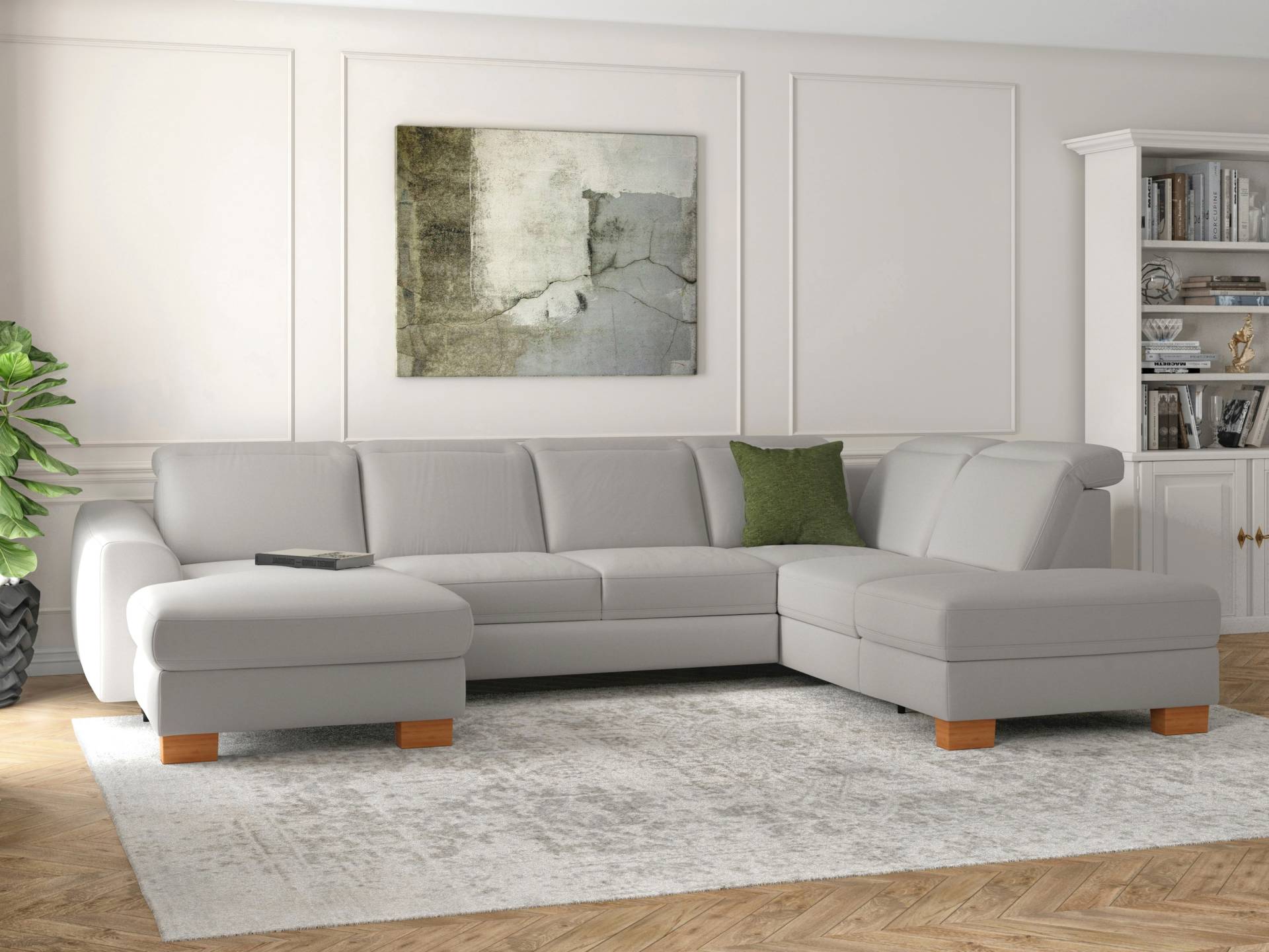 sit&more Wohnlandschaft »Dundee U-Form«, mit Federkern und Massivholzfüssen, wahlweise mit Kopfteilverstellung sit&more Wohnlandschaft »Dundee U-Form«, mit Federkern und Massivholzfüssen, wahlweise mit Kopfteilverstellung von sit&more