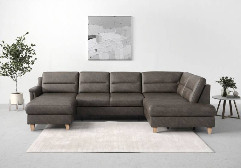 sit&more Wohnlandschaft »Farö U-Form«, inklusive Federkern, wahlweise mit Bettfunktion und Bettkasten von sit&more