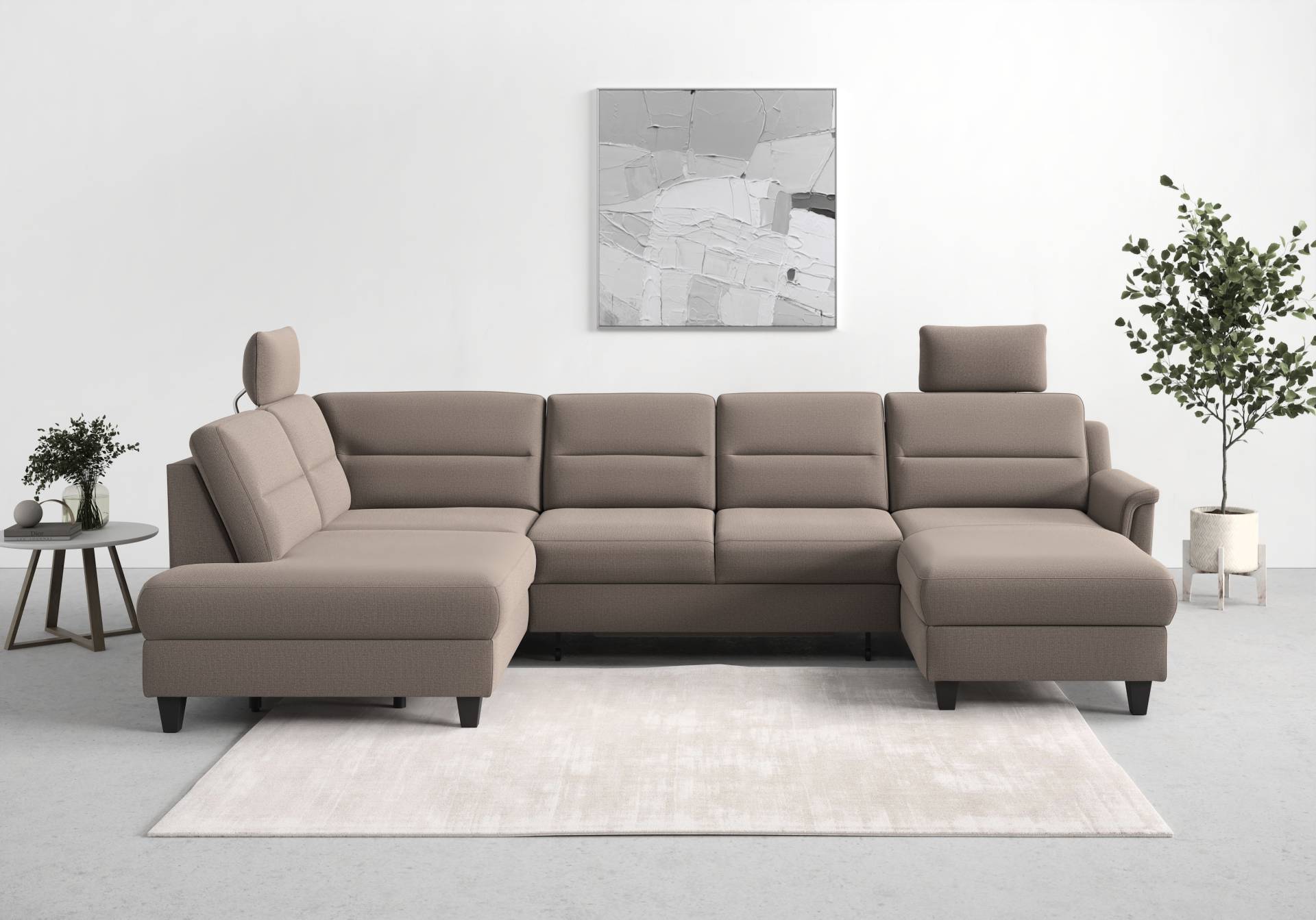 sit&more Wohnlandschaft »Farö U-Form«, inklusive Federkern, wahlweise mit Bettfunktion und Bettkasten von sit&more