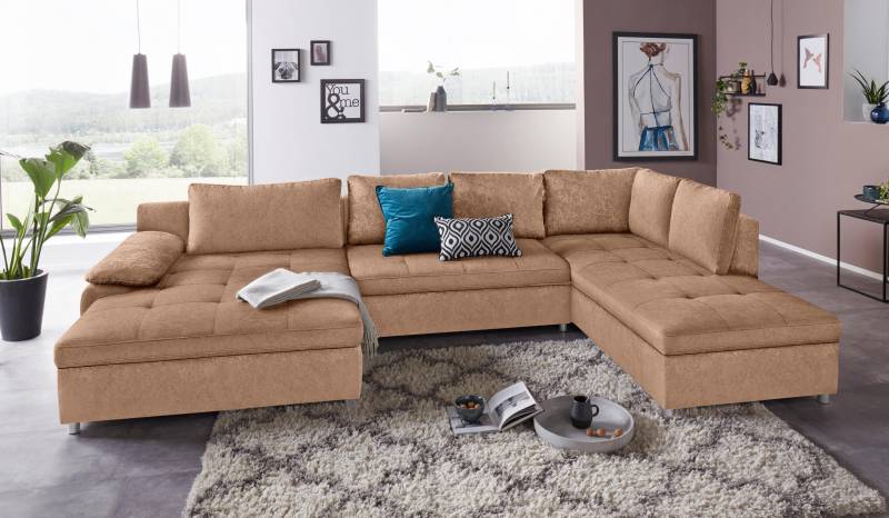 sit&more Wohnlandschaft »Labene U-Form«, wahlweise mit Bettfunktion und Bettkasten von sit&more