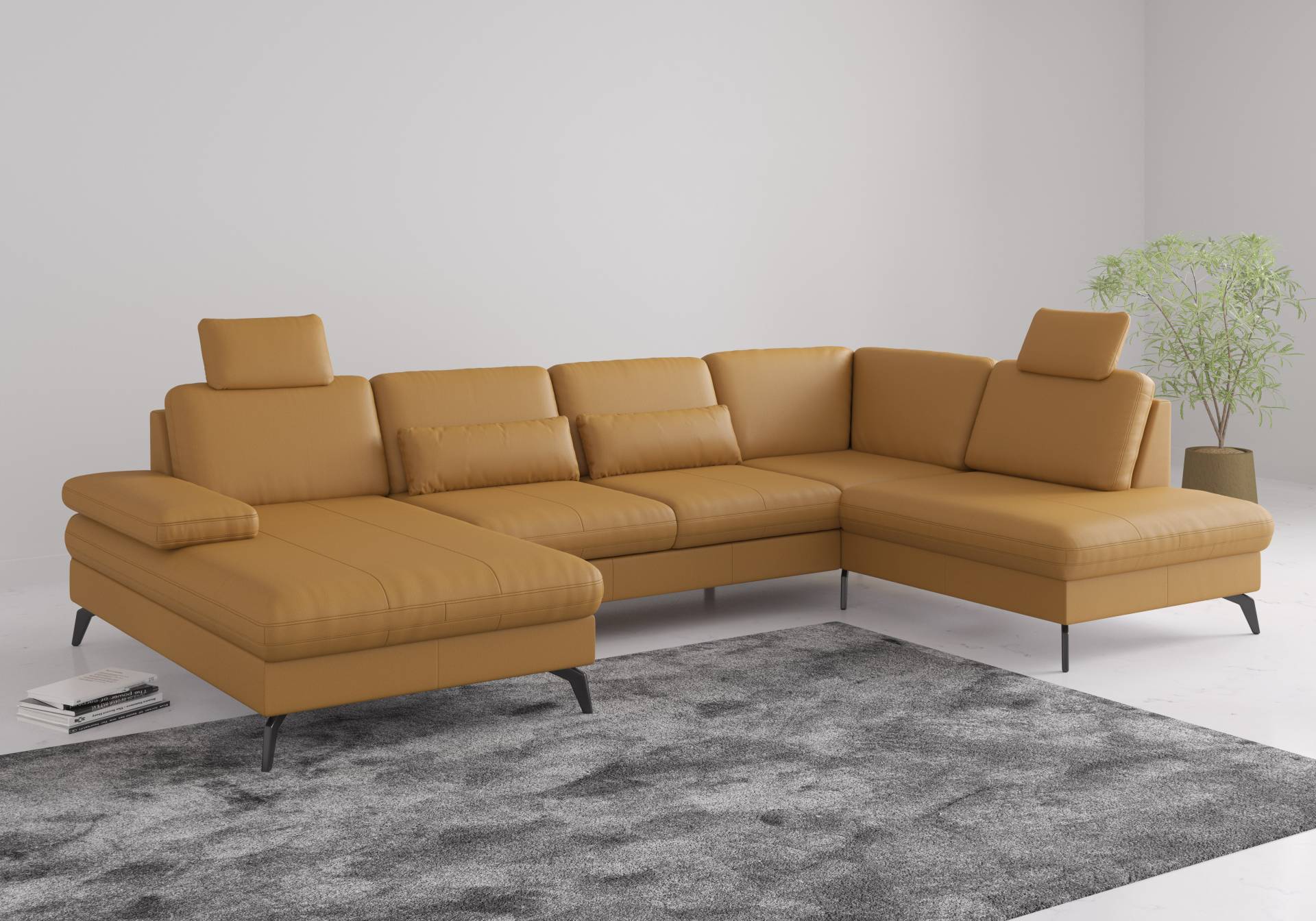 sit&more Wohnlandschaft »Morris U-Form, inkl. Sitztiefenverstellung«, wahlweise mit Armteilverstellung, Bettfunktion & Bettkasten von sit&more