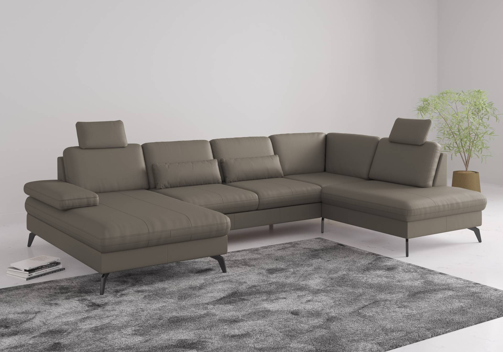sit&more Wohnlandschaft »Morris U-Form, inkl. Sitztiefenverstellung«, wahlweise mit Armteilverstellung, Bettfunktion & Bettkasten von sit&more