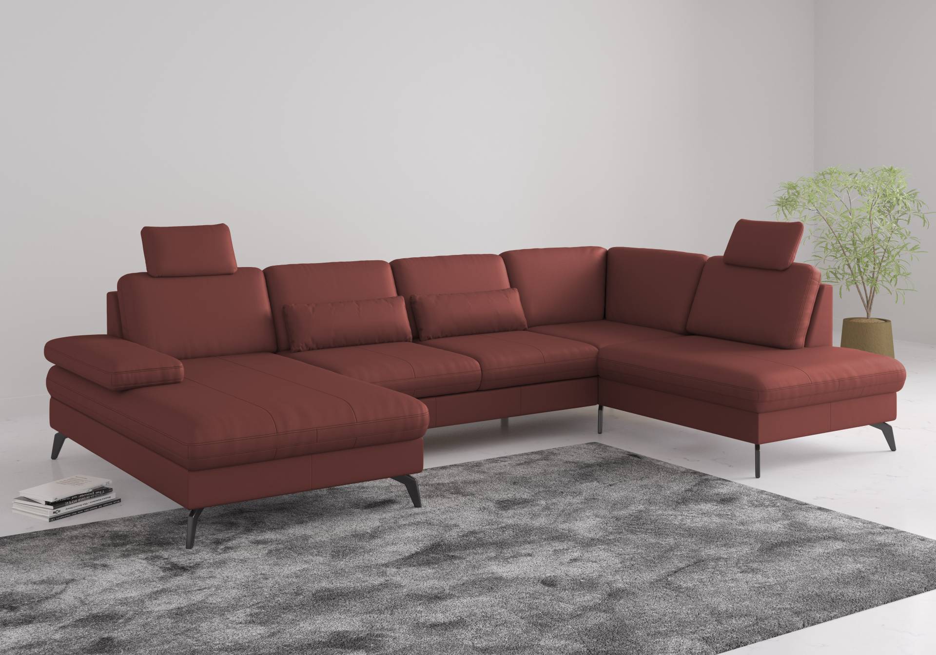 sit&more Wohnlandschaft »Morris U-Form, inkl. Sitztiefenverstellung«, wahlweise mit Armteilverstellung, Bettfunktion & Bettkasten von sit&more